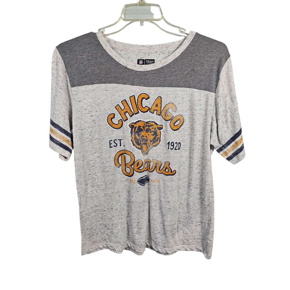 NFL Team Apparel Chicago Bears Graphic Tee Heathered Grey Women 2XL